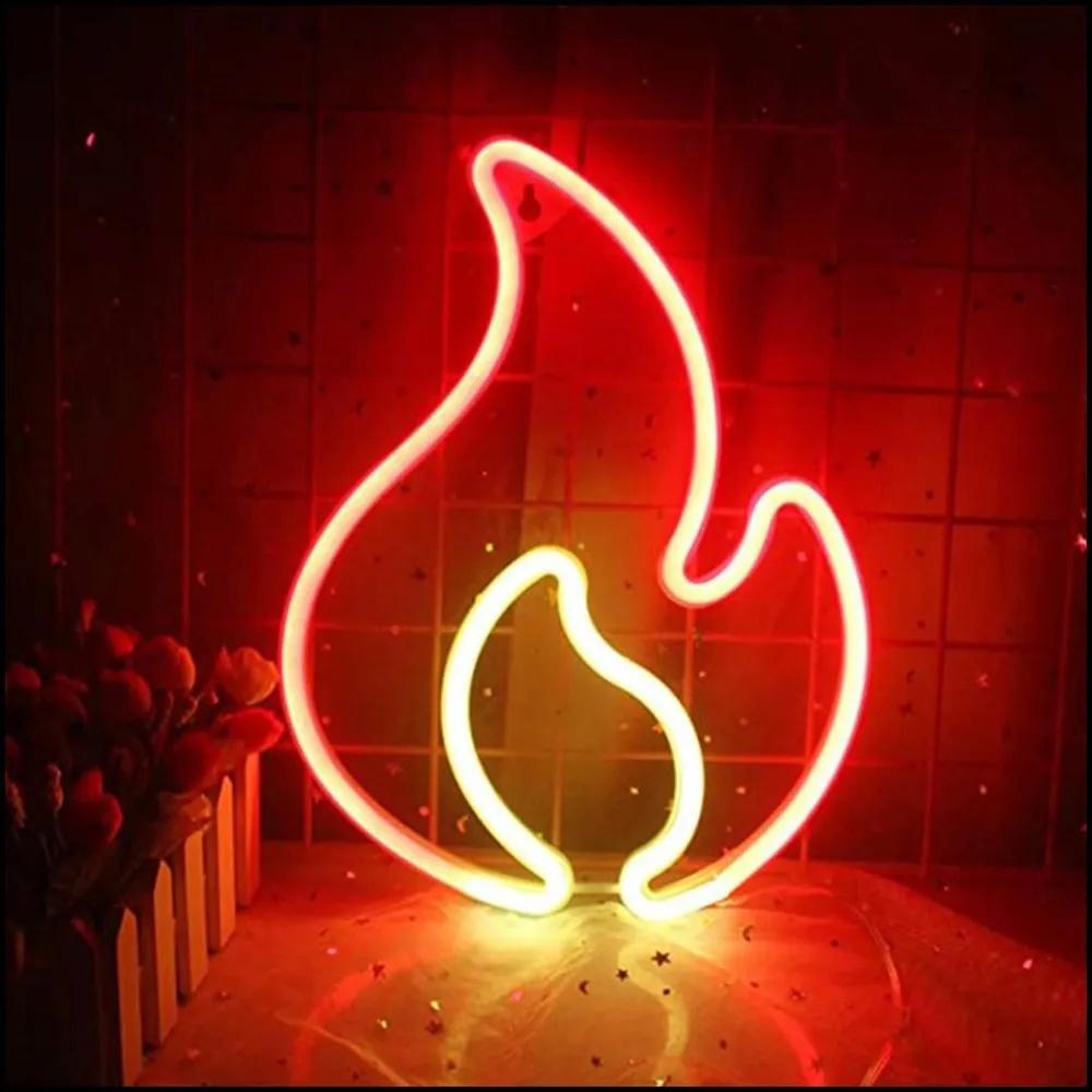 Неоновые светодиодные огни пламени Комнатные декоративные огни Фестивальные огни красный